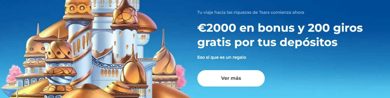 Bono de bienvenida Tsars casino